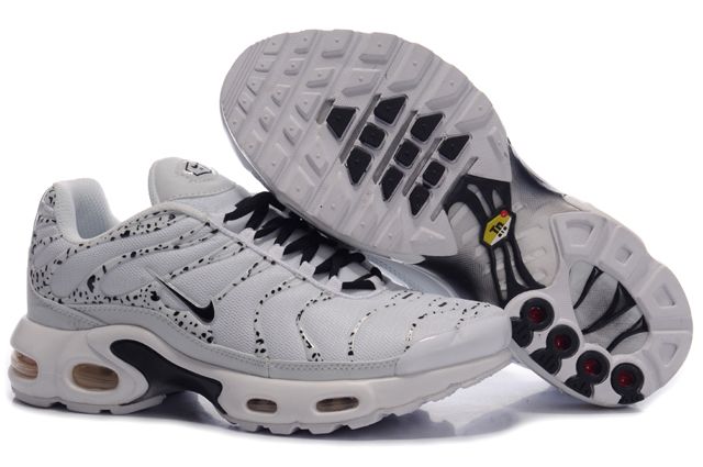 Mens Nike Air Max TN White Black Spot Shoes - Click Image to Close